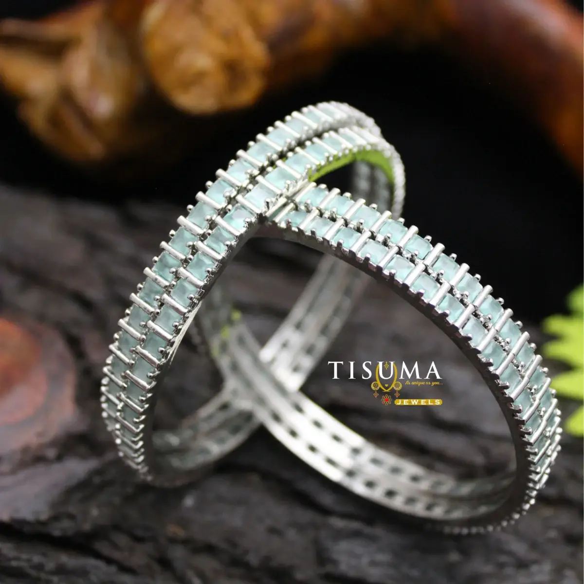 Mint Square Dual-Row AD Bangles